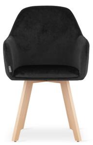 Sametová židle Rome černá