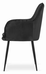 Sametová židle Warsaw černá