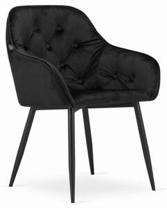Sametová židle Vienna černá