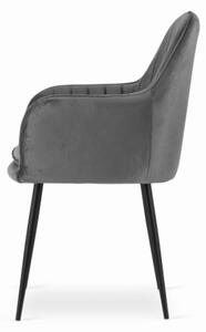Sametová židle Warsaw šedá