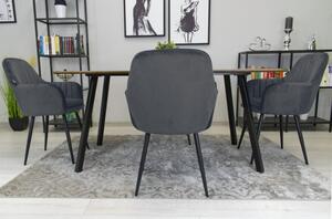 Sametová židle Warsaw šedá