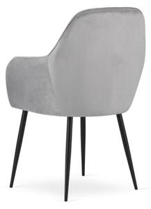 Sametová židle Warsaw stříbrno šedá
