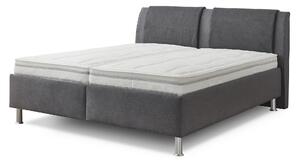 POSTEL BOXSPRING, 180/200 cm, textil, kompozitní dřevo, šedá Beldomo - Sleep - Postele s úložným prostorem