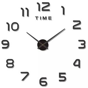 Ruhhy DIY Nástěnné hodiny v Loft stylu, černé, průměr 60-130 cm, materiál EVA pěna + akryl