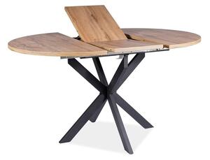 Jídelní stůl rozkládací GARFI 100(135)X100, barva dub artisan/černá