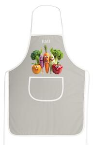 Kuchyňská zástěra Happy Veggie EMI, šedá