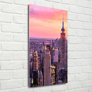Vertikální Fotoobraz na skle Nový York západ slunce osv-89776597