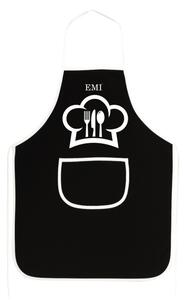 Kuchyňská zástěra Chef EMI, černá