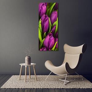 Vertikální Fotoobraz na skle Fialové tulipány osv-89975331