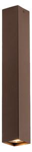 FAN I-FLUKE-PLQ40 BRO Stropní svítidlo Fluke, hranaté, corten, 1 x GU10, 6 x 6 x 40 cm - FANEUROPE