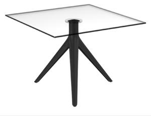 VONDOM - Čtvercový konferenční stolek MARI-SOL skleněná deska - různé velikosti (tříramenná podnož)