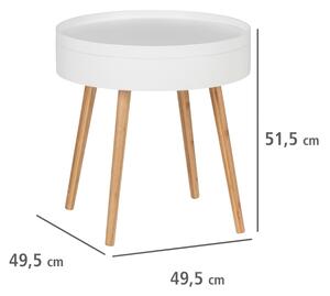 Konferenční stolek FINJA, 49,5x51,5x49,5, bílá/přírodní