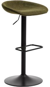 Kave Home Zeleno-černá čalouněná barová židle Danua 58-82 cm