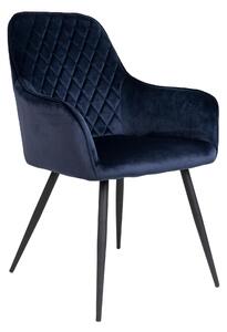 House Nordic Jídelní židle ze sametu, modrá s černými nohami, HN1205 (Modrá)
