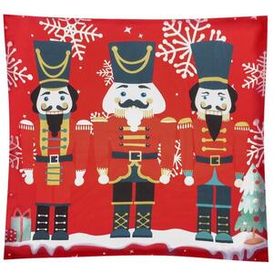 Ruhhy Vánoční povlak na polštář s motivem louskáčku, 45x45 cm, polyester, červená/zelená/bílá/černá