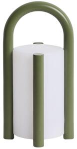 Kave Home Zelená přenosná zahradní LED lampa Leros 28 cm