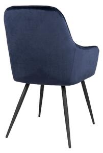 House Nordic Jídelní židle Harbo (Židle z modrého sametu s černými nohami\nHN1205)