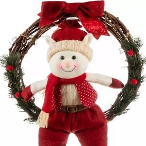 Vánoční věnec na dveře "Elf" Ruhhy 22350, bílá/červená/hnědá/zelená, dřevo/plast/polyester, 36x55x10 cm