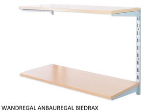 Biedrax Nástěnný regál přídavný 20 x 40 x 50 cm, stříbrný - 2 police buk