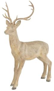 Hnědá vánoční dekorativní socha jelena J-Line Irmis 122 cm