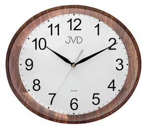 JVD Oválné tiché netikající plynulé hodiny v imitaci dřeva JVD sweep HP664.10