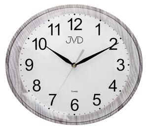 Oválné tiché netikající plynulé hodiny v imitaci dřeva JVD sweep HP664.11