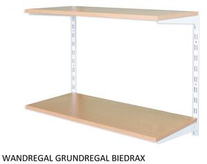 Biedrax Nástěnný regál základní 20 x 40 x 50 cm, bílý - 2 police buk