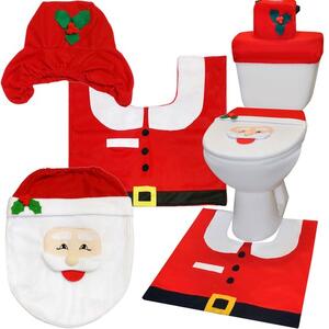 Ruhhy Vánoční koupelnový set - univerzální velikost, polyester, červená/bílá/zelená