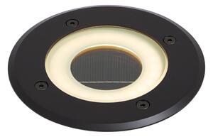 Moderní zemní bodové svítidlo černé vč. LED dobíjecí se solárním panelem IP65 - Solyx