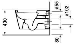 Duravit Starck 1 - Závěsné WC, 410 x 575 mm, bílé 0210090064