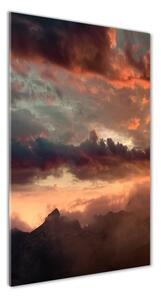 Vertikální Fotoobraz na skle Západ slunce hory osv-90609919