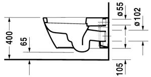 Duravit Starck 2 - Závěsné WC, 4.5 l, 375 x 620 mm, bílé 2533090000