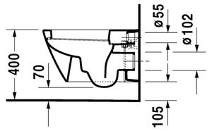 Duravit Starck 2 - Závěsné WC, 4.5 l, 37 x 54 cm, bílé 2534090000