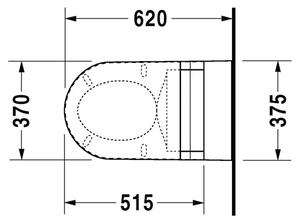 Duravit Starck 2 - Závěsné WC, 4.5 l, 375 x 620 mm, bílé 2533090000
