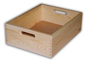 Dřevěná bedna střední 40 x 30 x 13 cm - Biedrax Barva: Přírodní