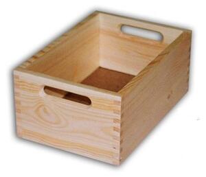 Malá dřevěná bedna 30 x 20 x 13 cm - Biedrax Barva: Přírodní