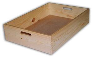 Dřevěná bedna velká 60 x 40 x 13 cm - Biedrax Barva: Přírodní