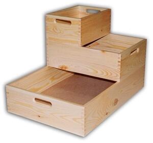 Malá dřevěná bedna 30 x 20 x 13 cm - Biedrax Barva: Přírodní