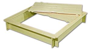 Dřevěné pískoviště s lavičkami a krytem Biedrax 115 x 115 x 20 cm Barva: Přírodní