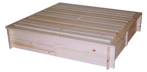 Pískoviště dřevěné s lavičkami a krytem Biedrax 115 x 140 x 30 cm Barva: Přírodní