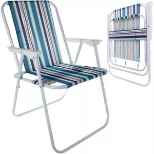 Trizand Turistická židle Bergamo, modrá, s výztuhou a skládací funkcí, materiál: železo a plast