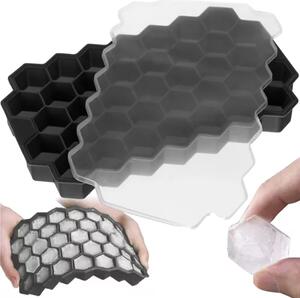 Ruhhy Silikonová forma na led, šedá, 37 kostek, rozměry 20.5 x 12 x 2 cm