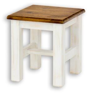 Dřevěný selský stůl 90x150cm MES 13 B - K03 bílá patina/K11 lak - ATYP