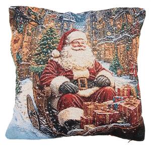 Vánoční dekorační polštář se Santa Clausem na saních Borduur – 44x44x4 cm