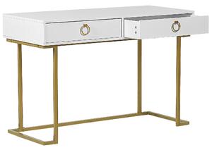 Konzolový stolek se 2 zásuvkami bílý/zlatý WESTPORT