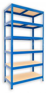 Kovový regál Biedrax 35 x 60 x 180 cm, modrý - 6 polic MDF