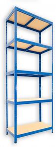 Kovový regál do domácnosti Biedrax 35 x 60 x 210 cm, modrý - 5 polic MDF