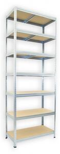Kovový regál do spíže Biedrax 35 x 60 x 210 cm, pozinkovaný - 7 polic MDF