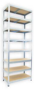 Kovový regál do domácnosti Biedrax 35 x 60 x 210 cm, pozinkovaný - 8 polic MDF