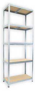 Kovový regál do garáže Biedrax 35 x 60 x 210 cm, pozinkovaný - 5 polic MDF